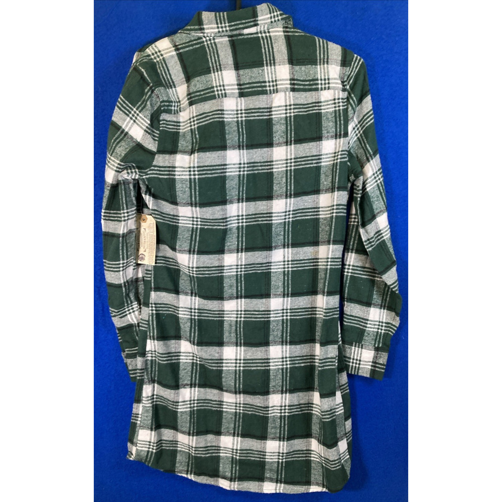 Jachs NY Girlfriend Plaid Flannel Shirt Dress Women’s Small Green White Tunic S - Picture 9 of 16